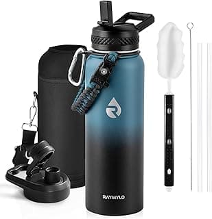 RAYMYLO Insulated Water Bottle 40 oz, Triple Wall Vacuum Stainless Steel (Cold for 36Hrs, Hot for 18Hrs), Leak Proof & Non-BPA, Modern Wate...
