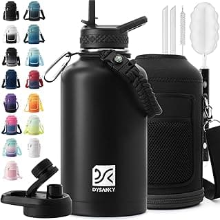 DYSANKY Insulated Water Bottle | Thickened Stainless Steel Vacuum Metal | Portable Sports Half Gallon Large Water Jug for Gym and Hiking wi...